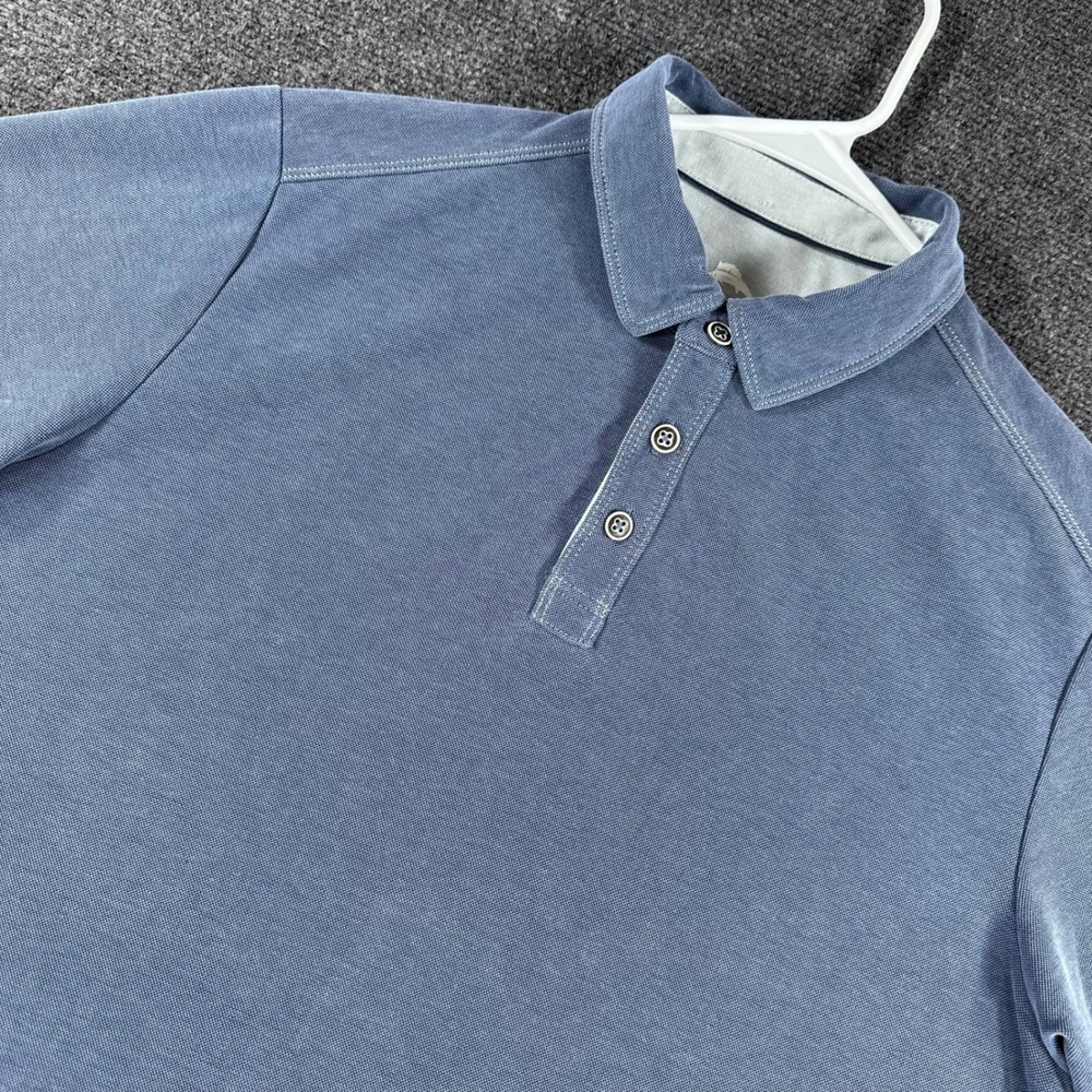 Tommy Bahama‎ Polo Shirt Mens M Medium Blue Tencel Blend Short Sleeve Casual
